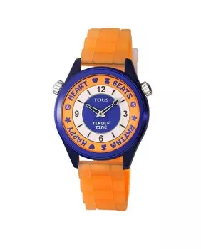 Аналоговые женские часы Tender Time из стали с оранжевым ремешком Tous, оранжевый