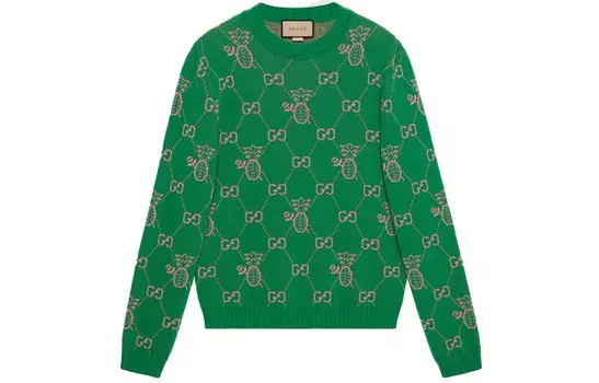 Ананасовый свитер мужской зеленый Gucci, зеленый