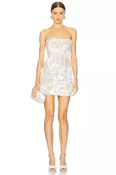 Анастасия мини-платье без бретелек в цветочек Bronx And Banco, white