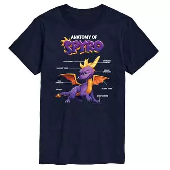 Анатомическая футболка Big & Tall Spyro Licensed Character, синий