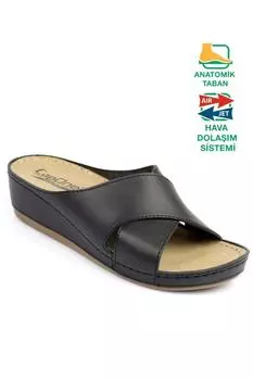 Анатомические тапочки для мам на мягкой удобной подошве на танкетке Capone Outfitters, черный