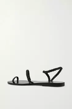 ANCIENT GREEK SANDALS кожаные сандалии Eleftheria с плетением, черный