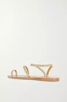 ANCIENT GREEK SANDALS сандалии Eleftheria с плетением из металлизированной кожи, золото