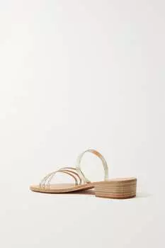 ANCIENT GREEK SANDALS сандалии Siopi из металлизированной кожи, серебро