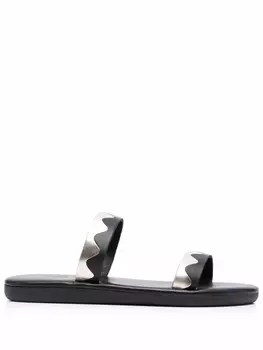 Ancient Greek Sandals шлепанцы Paralia с узором зигзаг, черный