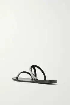ANCIENT GREEK SANDALS замшевые сандалии Polytimi Diamante с кристаллами, черный