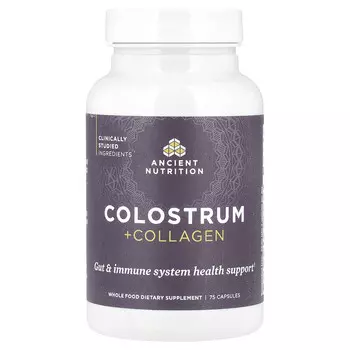 Ancient Nutrition, Молозиво + коллаген, 75 капсул