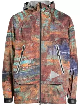 and Wander Pertex-print rain jacket, разноцветный