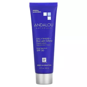 Andalou Naturals, Deep Hydration, Daily Shade + лосьон для лица для защиты от синего света, SPF 30, 80 мл (2,7 жидк. Унции)