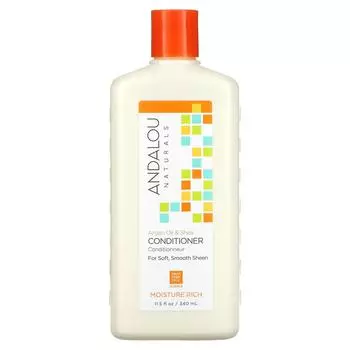 Andalou Naturals Кондиционер богатый влагой для мягкого гладкого блеска аргановое масло и ши 11,5 жидк. унц. (340 мл)