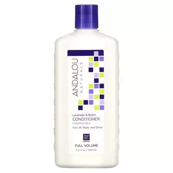 Andalou Naturals Кондиционер для объема густоты блеска сияния волос поднимает от корней лаванда и биотин 11,5 ж. унц. (340 мл)