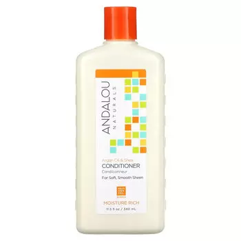 Andalou Naturals, кониционер с глубоким увлажнением, для придания волосам мягкости, гладкости и блеска, «Аргановое масло и масло ши», 340 мл (11,5 жидк. унций)