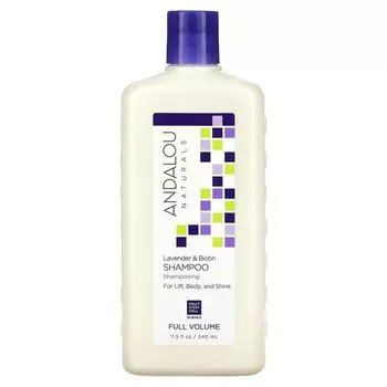 Andalou Naturals, шампунь, для придания объема, укрепления и блеска, лаванда и биотин, 340 мл (11,5 жидк. унций)
