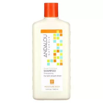 Andalou Naturals, Шампунь, глубокое увлажнение, для мягкости, гладкости и блеска, «Аргановое масло и масло ши», 340 мл (11,5 жидк. унций)