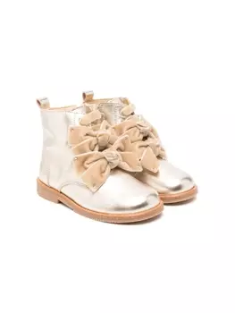 ANDANINES ботинки с бантом, золотистый