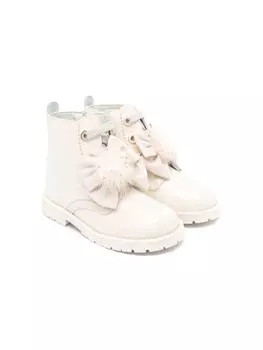 ANDANINES сапоги с помпонами, нейтральный цвет