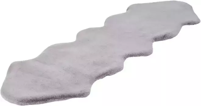 Андас лохматый бегун "Mailo", в форме меха, искусственный мех, внешний вид меха кролика Andas 60х180 см, серый/синий