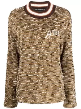 Andersson Bell джемпер с высоким воротником и вышитым логотипом, коричневый