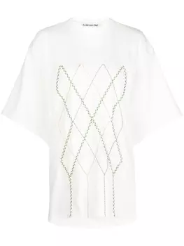 Andersson Bell футболка оверсайз с вышивкой, белый