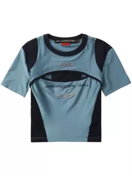Andersson Bell футболка с логотипом и вырезами, синий