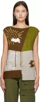 Andersson Bell Хаки и коричневый жилет Freak