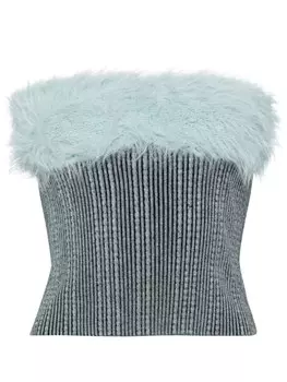 Andersson Bell топ-бандо с искусственным мехом, синий