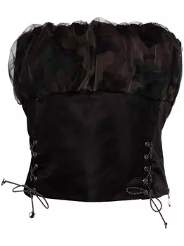 Andersson Bell укороченный топ-бюстье ISLA со сборками, черный