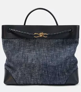 Andiamo большая джинсовая сумка-тоут Bottega Veneta, Navy-Whote/Space-Mb
