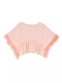 Andorine кафтан с перьями, розовый