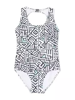 Andorine купальник с геометричным принтом, нейтральный цвет