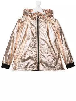 Andorine куртка с капюшоном и эффектом металлик, золотистый