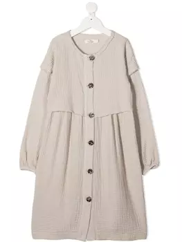 Andorine платье миди на пуговицах, нейтральный цвет