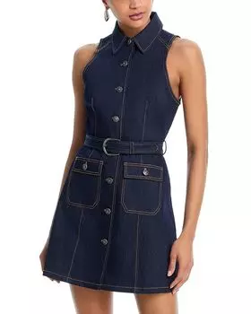 Андре Джинсовое Мини-платье Cinq Sept, синий