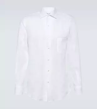 Андре льняная рубашка Loro Piana, Optical White