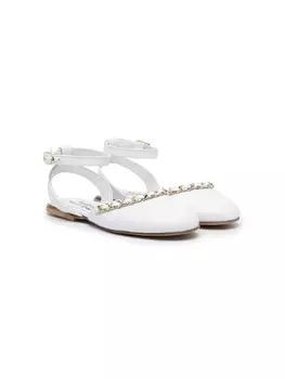 Andrea Montelpare балетки с цепочным декором, белый