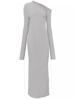 Andrea Ya'aqov платье макси с асимметричным вырезом, серый