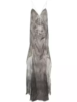 Andrea Ya'aqov платье с жатым эффектом и сборками, серый