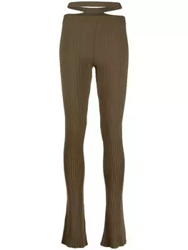 ANDREDAMO брюки скинни в рубчик, зеленый