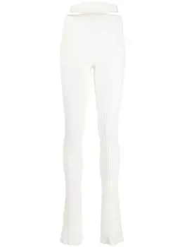 ANDREDAMO брюки в рубчик с вырезами, белый
