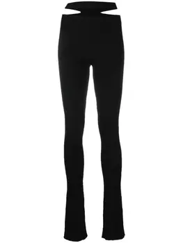 ANDREDAMO брюки в рубчик с вырезами, черный