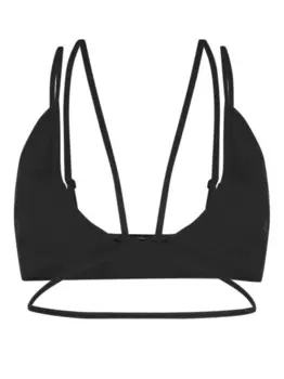 ANDREDAMO бюстгальтер в рубчик с ремешками, черный