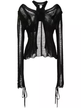 ANDREDAMO кардиган в рубчик, черный