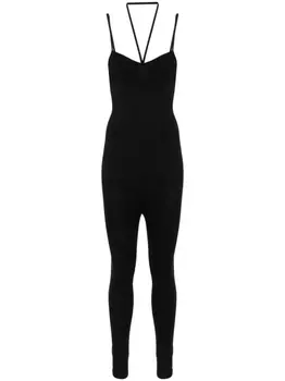 ANDREDAMO комбинезон с отделкой в рубчик, черный