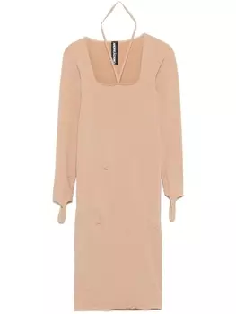 ANDREDAMO платье миди из джерси, нейтральный цвет