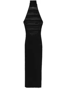 ANDREDAMO платье миди в рубчик, черный