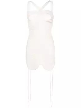 ANDREDAMO платье мини Floating Ribs, серый