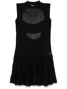 ANDREDAMO платье мини в рубчик, черный