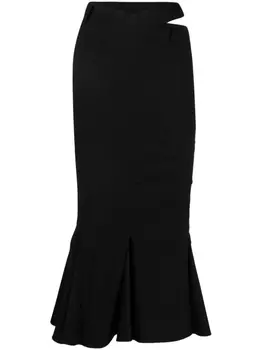 ANDREDAMO расклешенная юбка миди, черный