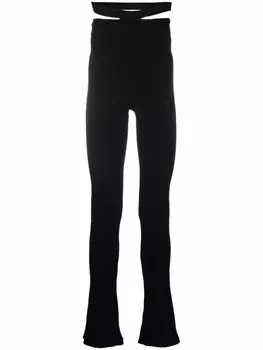 ANDREDAMO расклешенные брюки с завышенной талией, черный