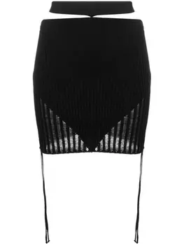 ANDREDAMO трикотажная юбка с поясом, черный